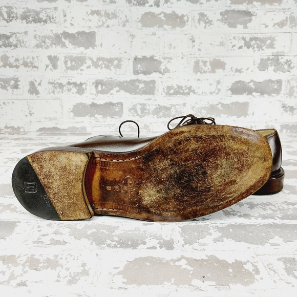 Bruno Magli Florio Cap Toe Brown Leather Dress Shoes Lace Up Loafers T208 - Picture 6 of 9